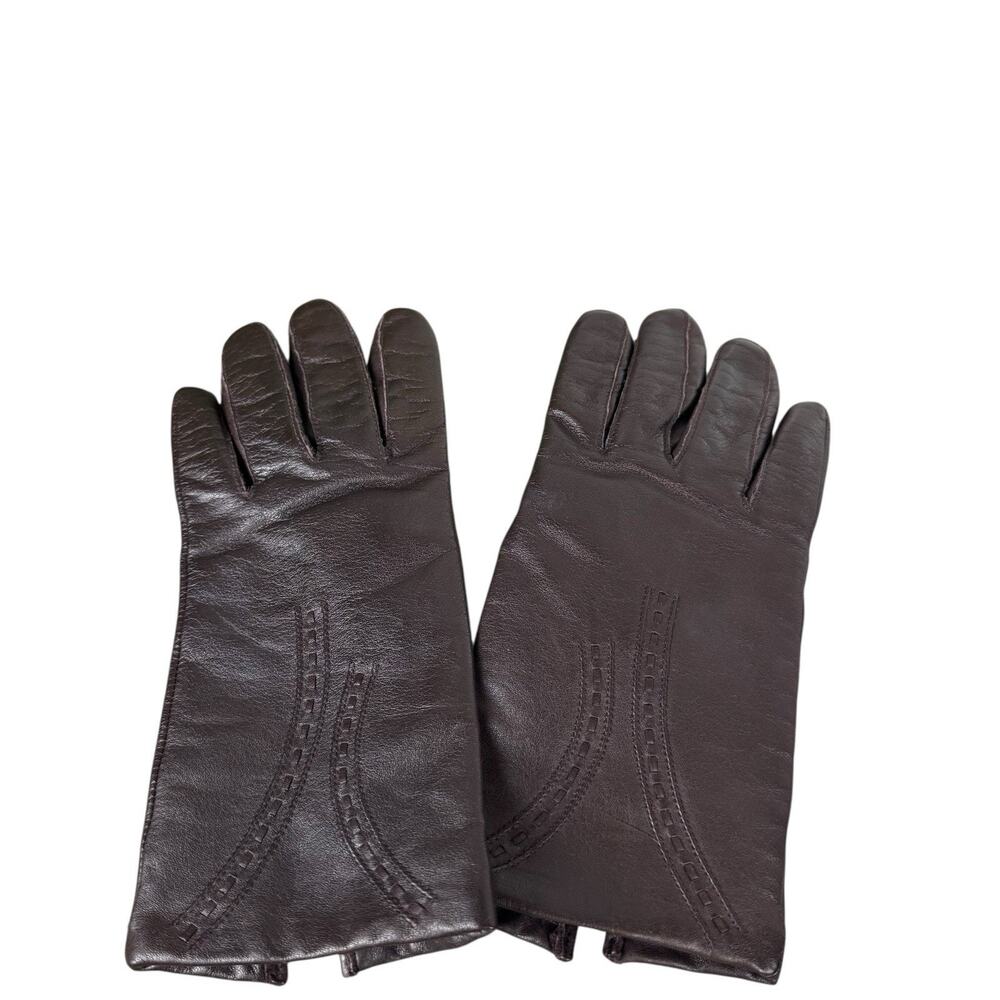 Vintage Deadstock Leather Brown Gloves Women's Size 8 Old Money Quiet Luxury
